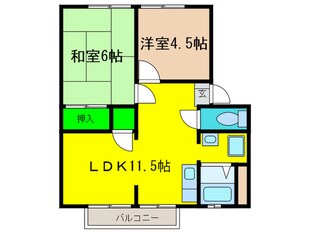 サンシティ海山Ａ棟の物件間取画像